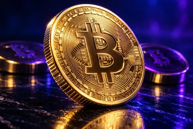 Ilustração editorial: Bitcoin · BTC