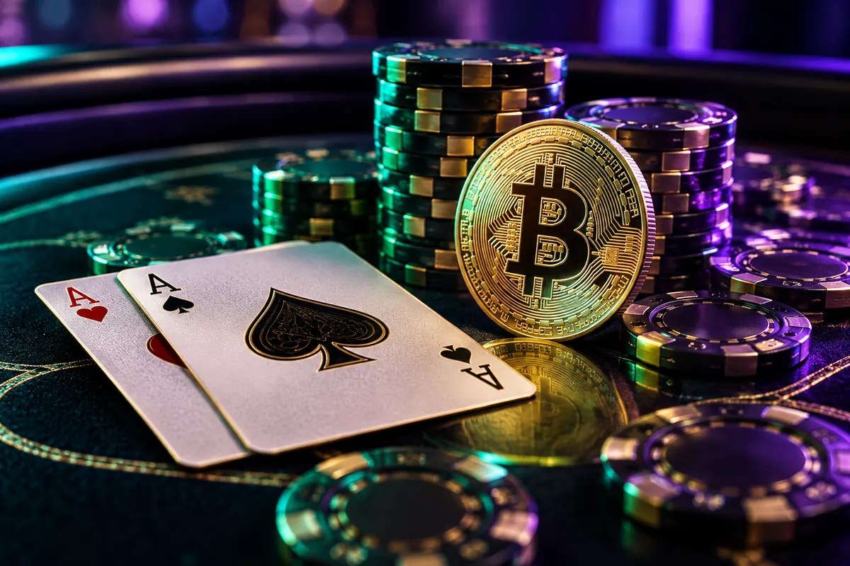 Ilustração editorial: Poker cripto